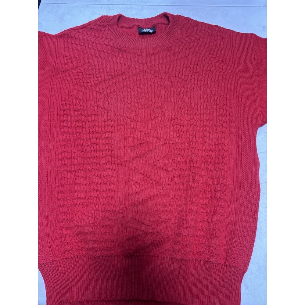 VTG LIDO SPORTS Men Size XL Red Wool Long Sleeve Pullover Sweater EUC